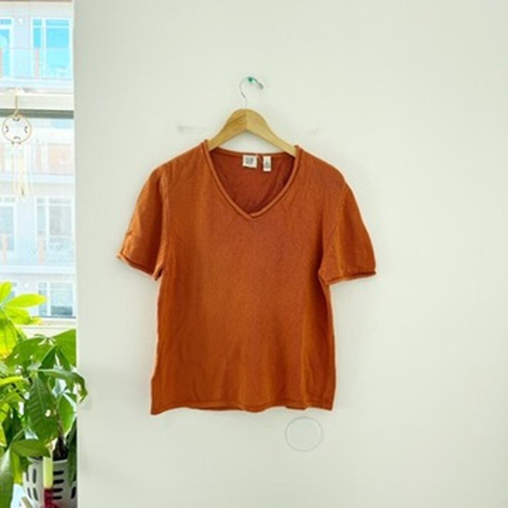 Gap Burnt Orange Short Sleeve Knit Top Size Large
